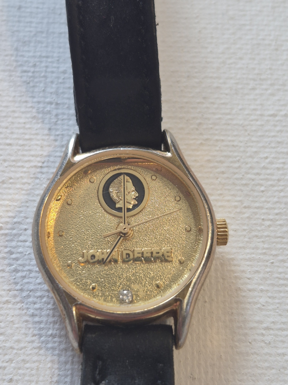 John Deere Anniversary Women's Gold-Tone Logo Wristwatch